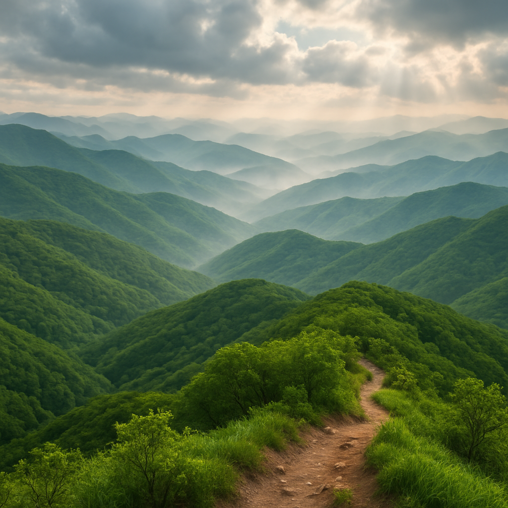 지리산 자락 삼신봉 능선 풍경
