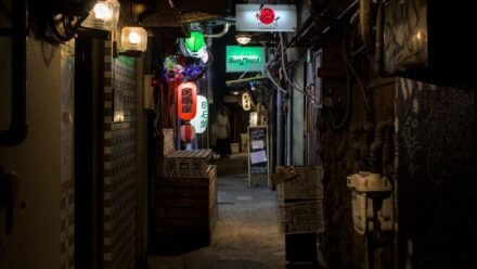 후쿠오카 나카스 강변 포장마차 야경