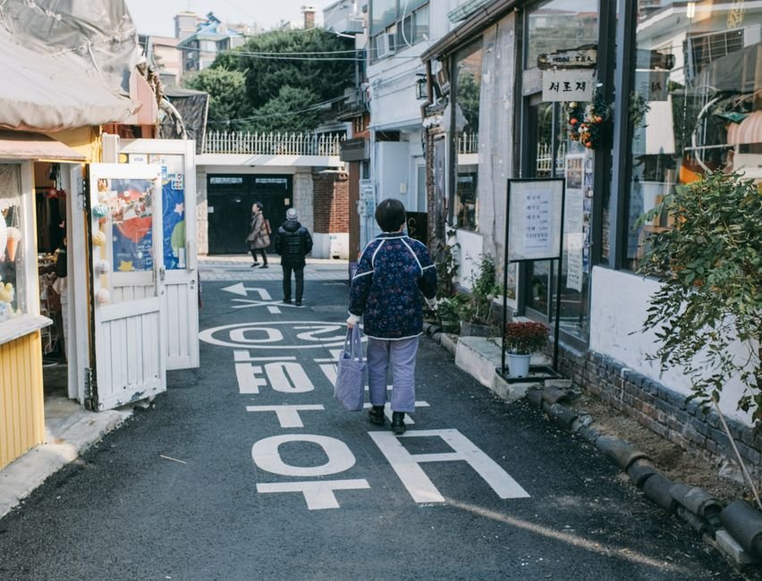 망원시장 골목 먹거리 풍경