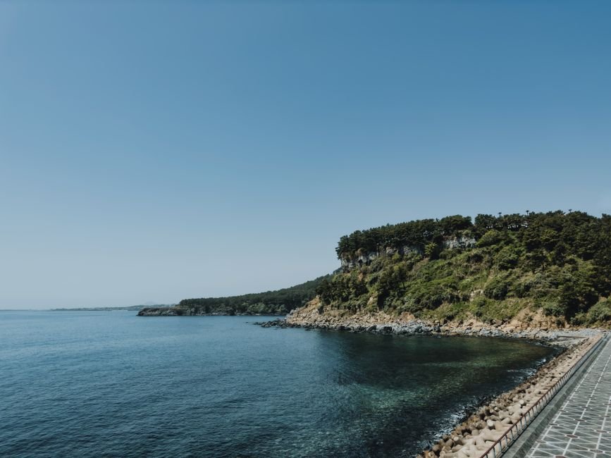 제주도 해안도로를 달리는 렌터카 풍경